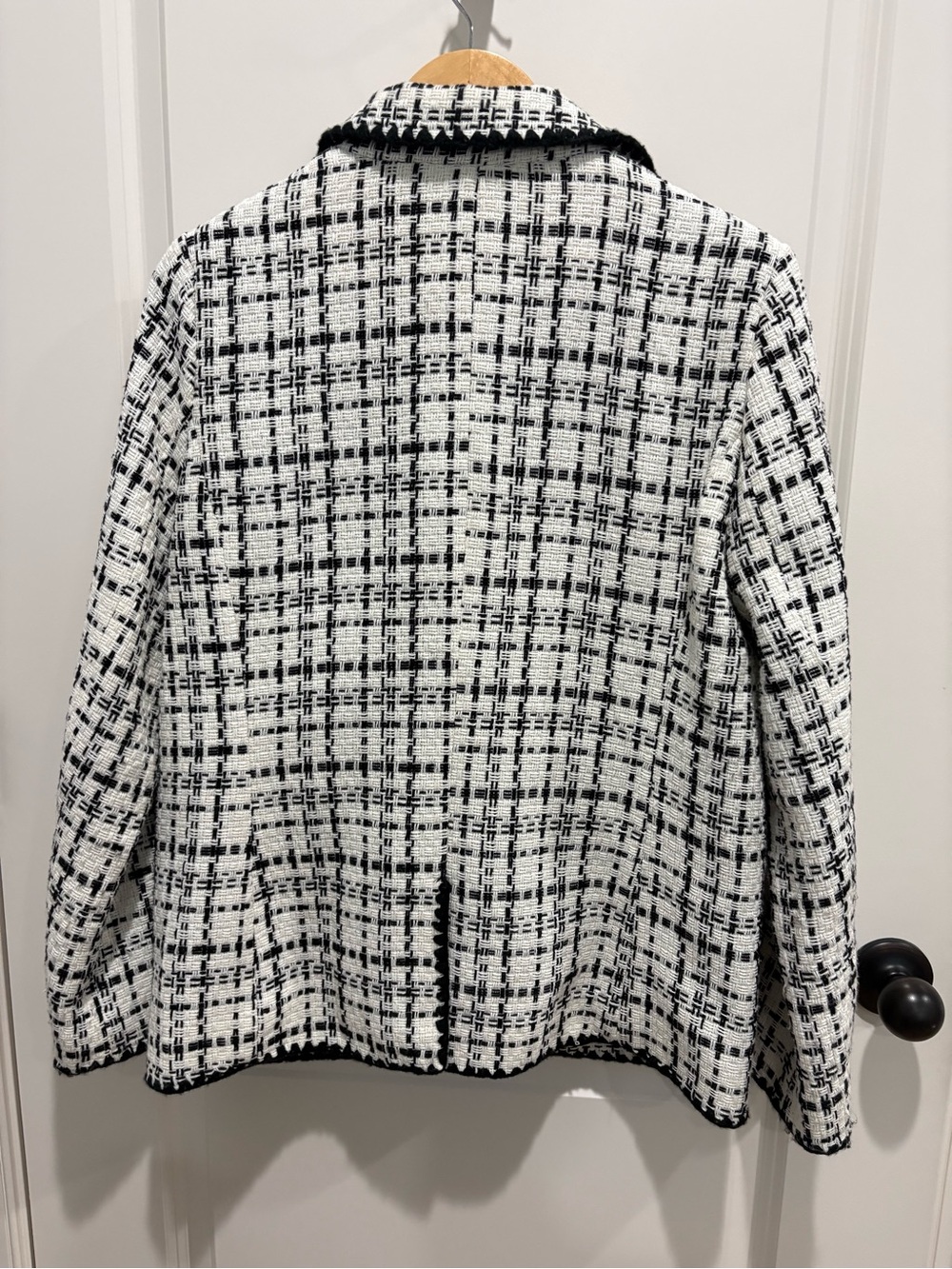 Laundry by Shelli Segal Black & White Tweed Double-Breasted Blazer - Picture 2 of 2
